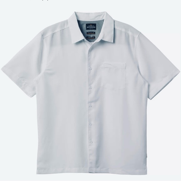 Quicksilver Sz Large White Casual Button Down Shirt 85% Rayon - Picture 1 of 4